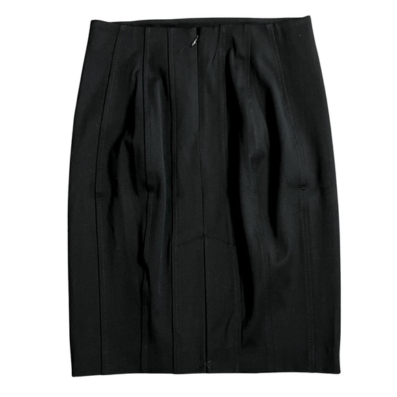 Express Kick Pleat Hem Bodycon Structured Stretch Pencil Skirt Black Size 2 NWOT - Picture 2 of 6